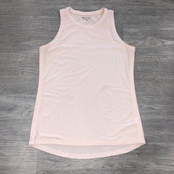 Athleta Essence Vital Tank Top Yoga Breezy Womens Sz PXS Pink High Neck Workout - Picture 1 of 7